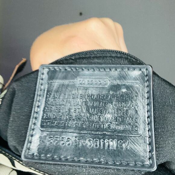 COACH Black Grey C Monogramed Shoulder Purse Crossbody Hand Bag - Picture 11 of 13